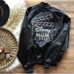 Vintage Disney 1980s Silk Varsity Bomber Jacket